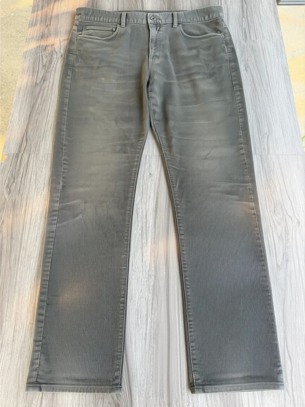 J.Crew Mens Grey Fine Corduroy Pants Stretch Cotton Re-Imagines Size 36x32